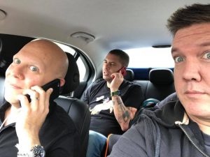 Working on the road in South Africa with Warren and Alistair