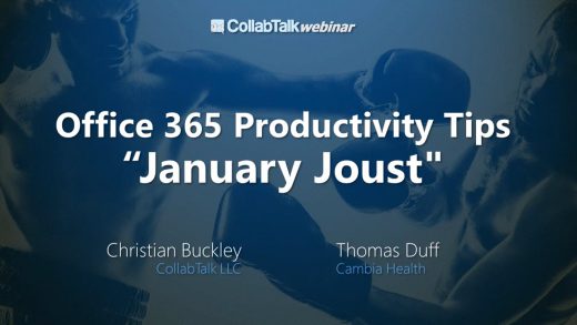 Office 365 Productivity Tips January Joust 2018