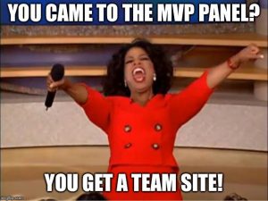 A brief Oprah moment during the MVP panel at SPC18