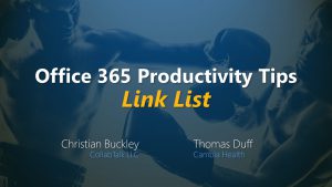 O365 Productivity Tips Link List
