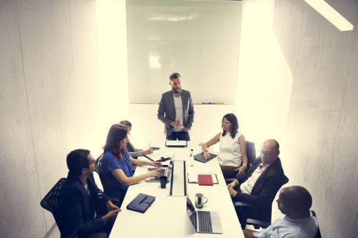 Team doing planning for organizational change - CollabTalk