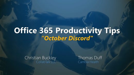 Office 365 Productivity Tips October 2019