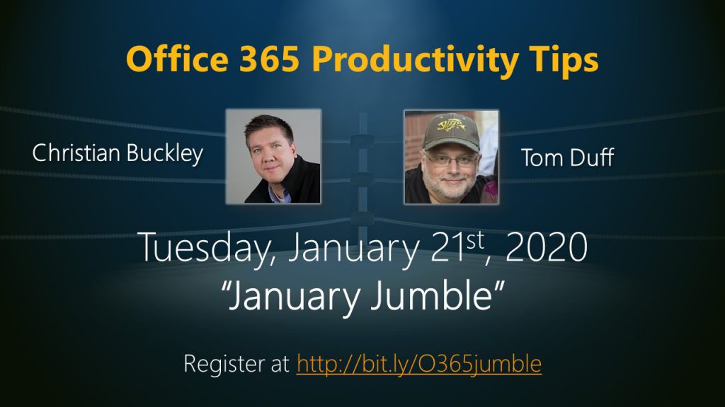 Office 365 Productivity Tips "January Jumble"