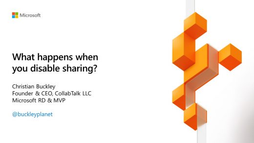 What happens when you disable sharing in OneDrive and SharePoint #MSIgnite