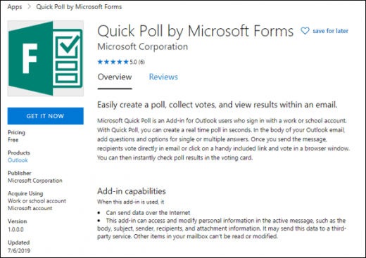 Add Quick Polls to Outlook emails