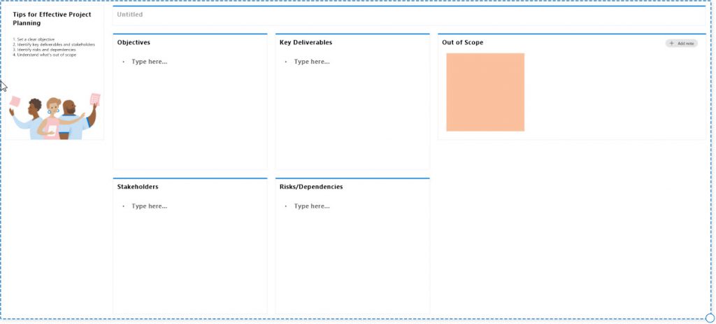 Whiteboard Project Planning template