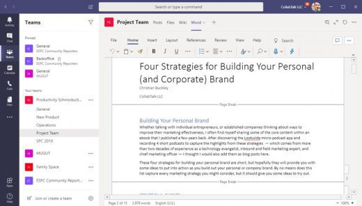 Adding a Document as a Tab in Microsoft Teams