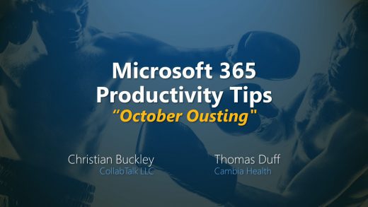 Microsoft 365 Productivity Tips -- October Ousting, October 2020