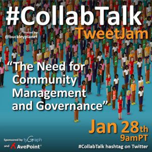 #CollabTalk TweetJam on The Need for Community Management and Governance from January 28th, 2021