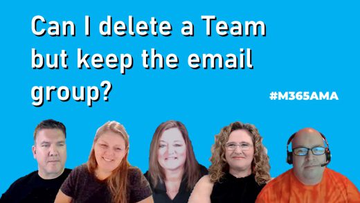 Can I delete a Team but keep the email group? #M365AMA