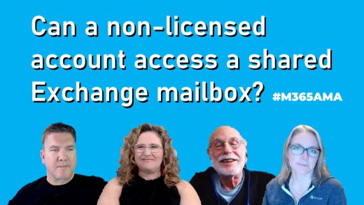 Can a non-licensed account access a shared Exchange mailbox? #M365AMA