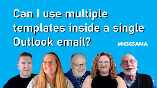 Can I use multiple templates inside a single Outlook email? #M365AMA