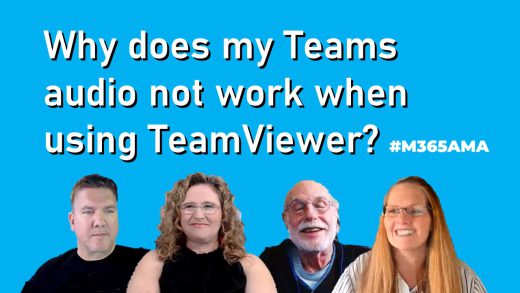 Why does my Teams audio not work when using TeamViewer? #M365AMA