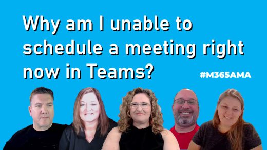 Why am I unable to schedule a meeting right now in Teams? #M365AMA