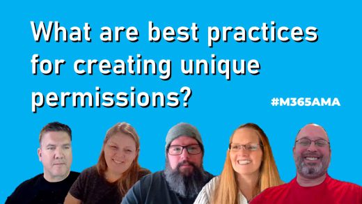 What are the best practices for creating unique permissions? #M365AMA