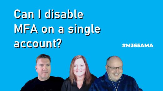 Can I disable MFA on a single account? #M365AMA