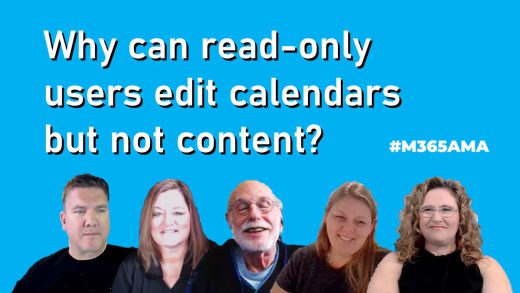 Why can read-only users edit calendars but not content? #M365AMA