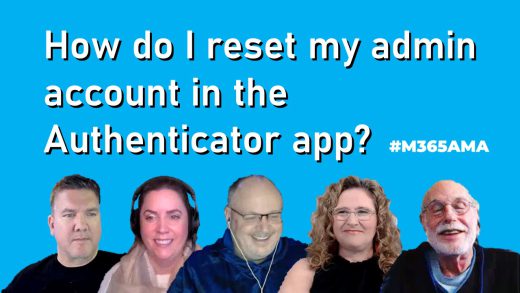 How do I reset my admin account in the Authenticator app? #M365AMA