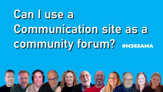 Can I use a Communication site as a community forum? #M365AMA