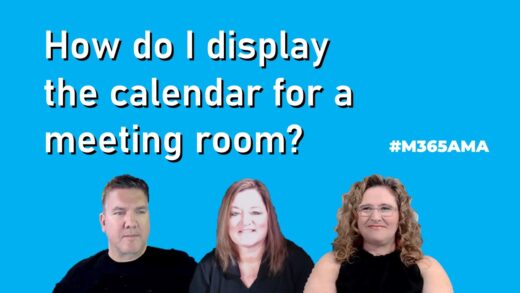 How do I display the calendar for a meeting room? #M365AMA