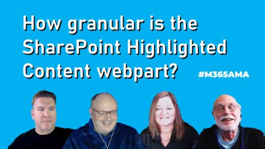 How granular is the SharePoint Highlighted Content webpart? #M365AMA