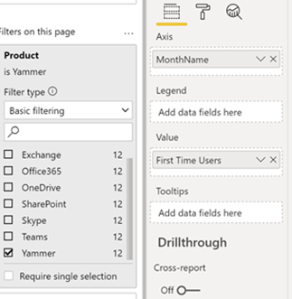 Figure 5: Creating a new data visualization in Power BI.