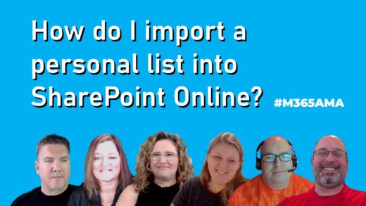 How do I import a personal list into SharePoint Online? #M365AMA