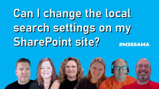 Can I change the local search settings on my SharePoint site? #M365AMA