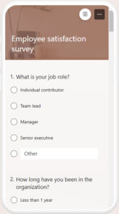 Employee Satisfaction Survey example