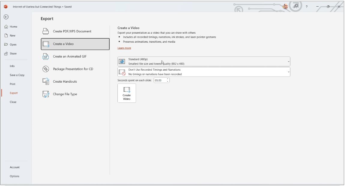 Convert your PowerPoint into a Video