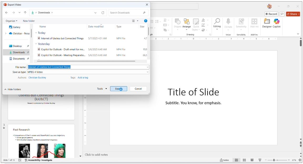 Convert your PowerPoint into a Video